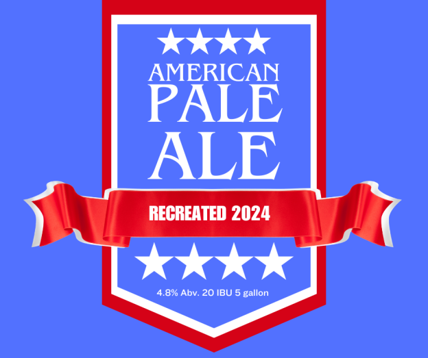 Beer label for the American Pale Ale. Recreated in 2024. 4.8% abv 20 IBU's 5 gallons.
